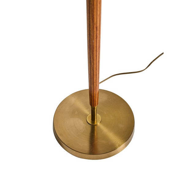 Mid-Century Scandinavian Floor Lamp in Teak and Brass from Falkenbergs Belysning, 1950s For Sale - Image 4 of 7