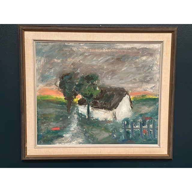 Kai Nielsen, Landscape with Houses, 1960s, Oil on Panel, Framed For Sale - Image 13 of 13