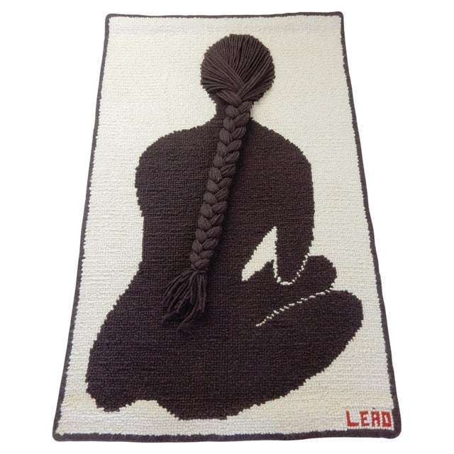 1960's Brazilian woven tapestry by "LEAO". Measures 38" tall X 23" wide. It had remained rolled up for 50 plus years until...