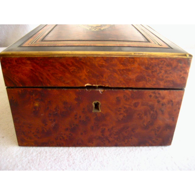 Brown Mid 19th Century French Napoleon III Sewing Box For Sale - Image 8 of 12