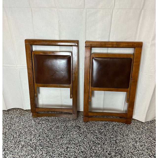 Wood Pair of 1960s MCM Aldo Jacober for Bazzani Style Trieste Model Folding Chairs For Sale - Image 7 of 9