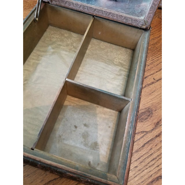Antique Jewelry Box With Framed Portrait Top For Sale - Image 4 of 10