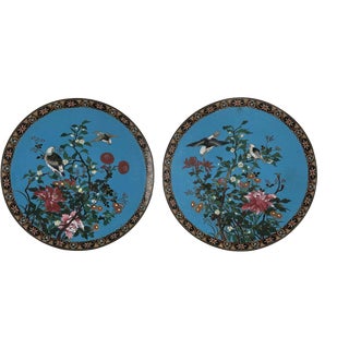 Meiji Japanese Cloisonne Plates, 1868, Set of 2 For Sale