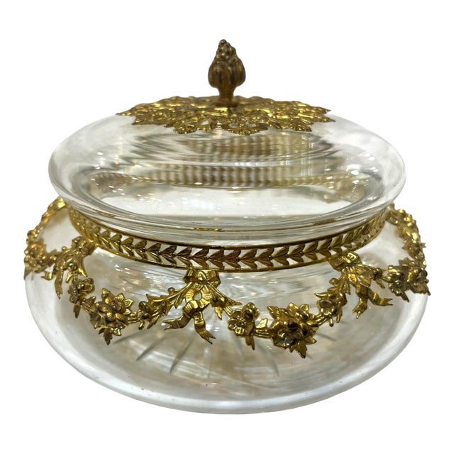 French Crystal Jar With Ormolu Mounts For Sale