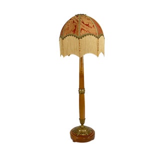 Art Nouveau Floor Lamp in Cherrywood by Paul Follot, France, 1920s For Sale