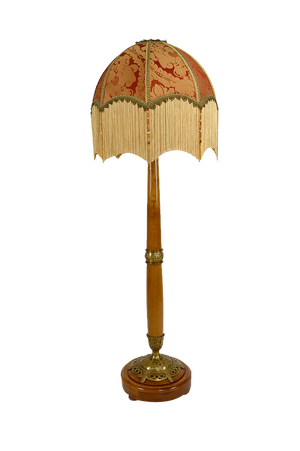 Art Nouveau Floor Lamp in Cherrywood by Paul Follot, France, 1920s
