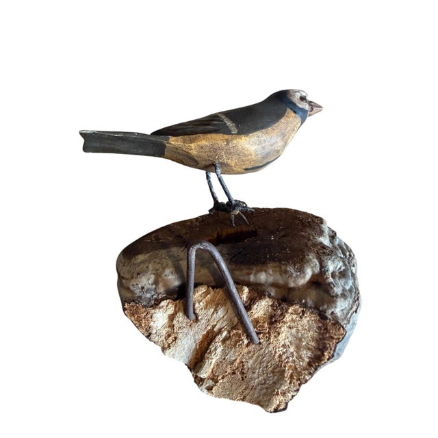 1920s Austrian Folk Art Carved Wood Bird #102, 1920s For Sale - Image 5 of 5