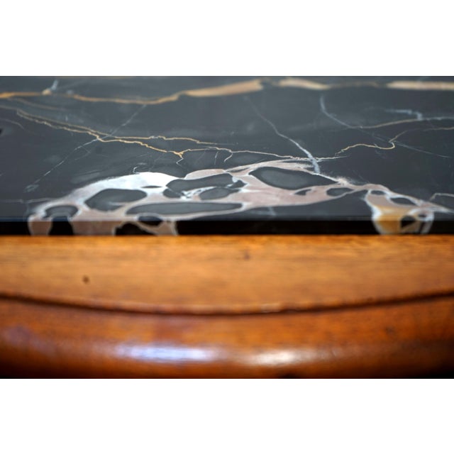Wood Louis XV Antique Black Marble, Walnut Low Table by j.b.. Van Sciver For Sale - Image 7 of 13