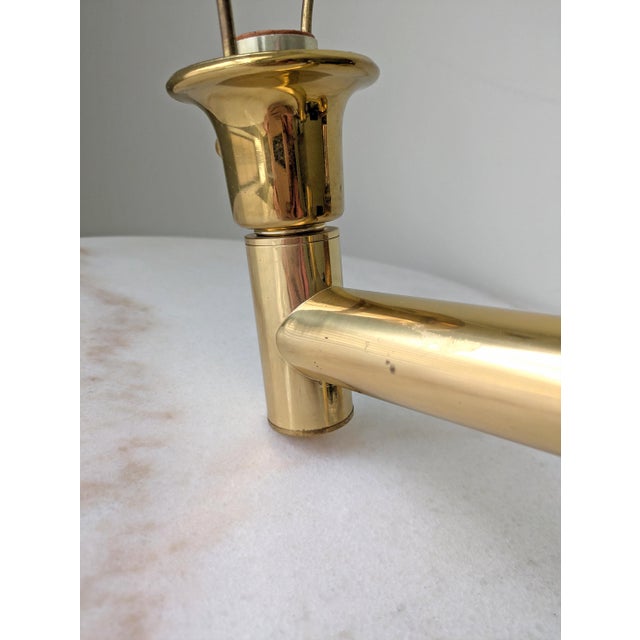 Metal Vintage Brass Swing Arm Plug-in Wall Lamp For Sale - Image 7 of 8