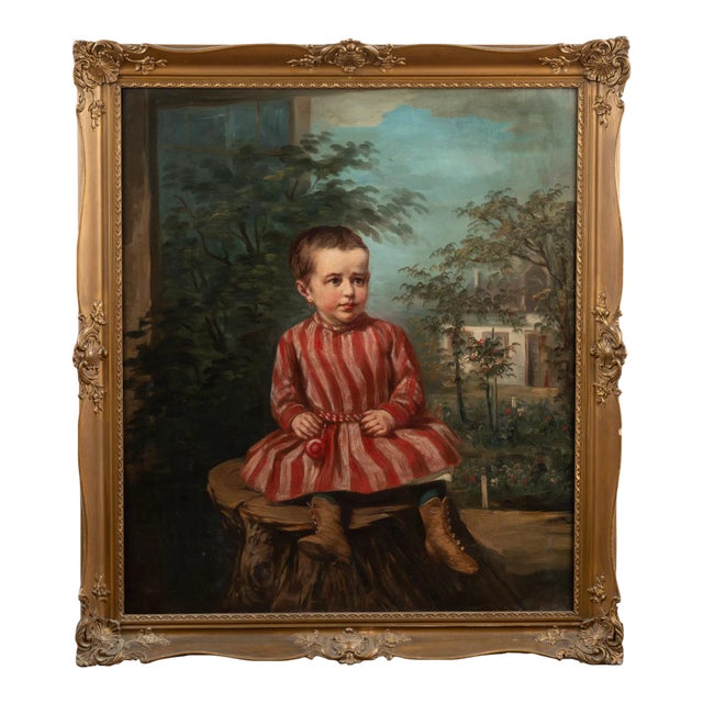 Original Oil on Canvas Painting of Young Girl, Hungary Circa 1890 For Sale