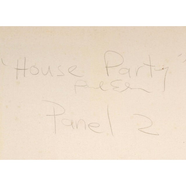 1990s Expressionist Diptych Oil Painting by Paul Ecke - The House Party For Sale - Image 5 of 5