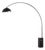 Iconic 95" Arc Floor Lamp, Mid-Century Modern, Black Nickel, Black Marble Base, Drum Shade For Sale