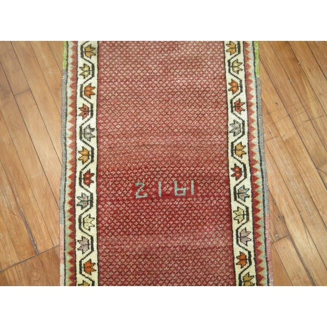 Antique Zabihi Collection Turkish Narrow Runner dated 1912 - 2'2" x 11'2" For Sale In New York - Image 6 of 11