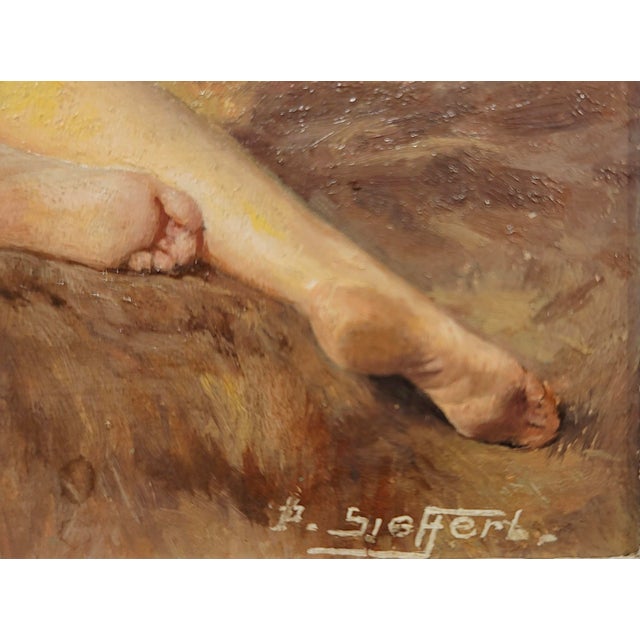 Wood Paul Sieffert -1920s French Study of a Female Nude From the Back-Oil Painting For Sale - Image 7 of 9