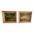 Vintage Set of 2 Tiki Oil Paintings W/Light Wood Frames - Signed For Sale