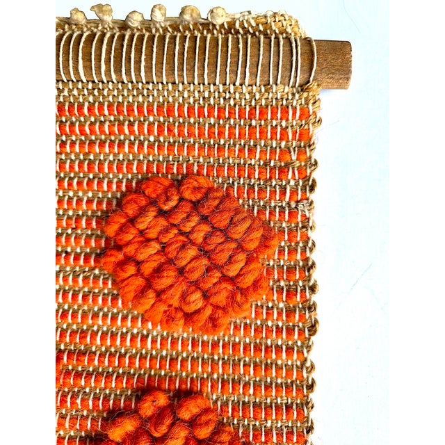 1970s Wool on Jute Wall Hanging With Tassels For Sale - Image 9 of 14