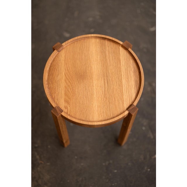 Introducing the Waverly, a modern round side table. This modern occasional table is made of solid white oak, hand selected...