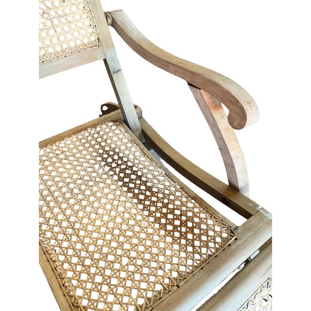 Art Deco 1920’s French Caned Chaise Lounge Bleached For Sale - Image 3 of 10