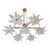 1990s Mid Century Modern Murano Glass and Brass Chandelier For Sale