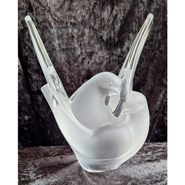 Figurative Vase Sylvie in Satin-Finished Crystal Glass by Lalique, 1960s For Sale - Image 8 of 8