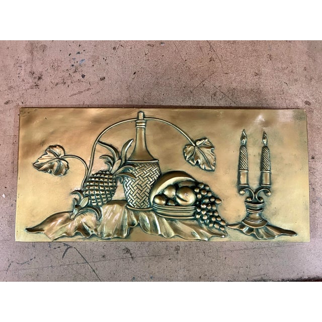 20th Mid Century sculpture wall art. Made in Fiberglass painted gold. Measuring 29.5” x 13.5”.