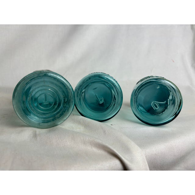 Blue Antique Blue Glass Ball Jar 1920s For Sale - Image 8 of 11