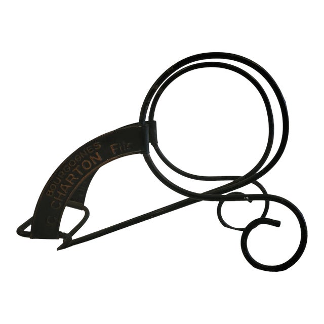 Antique Metal Wine Bottle Holder For Sale