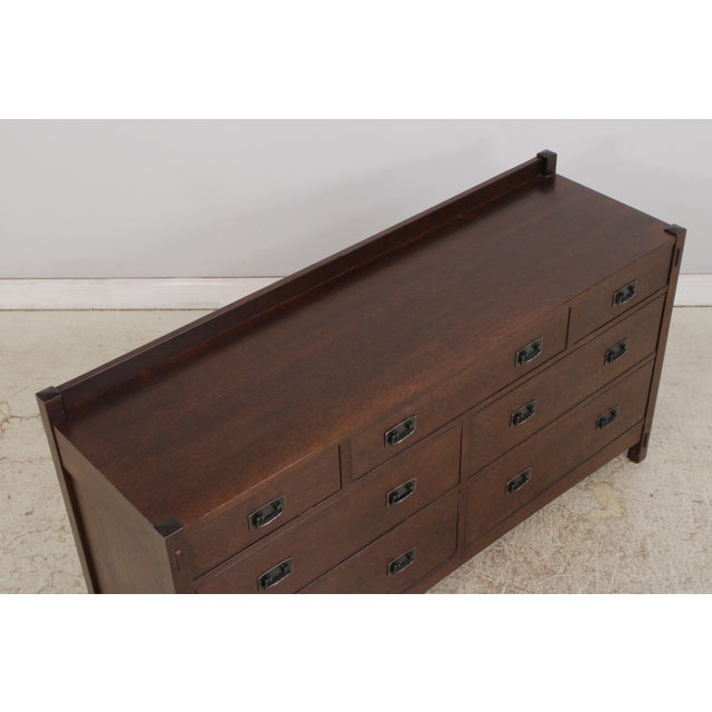 Wood Stickley Mission Oak Arts & Crafts Dresser For Sale - Image 7 of 17