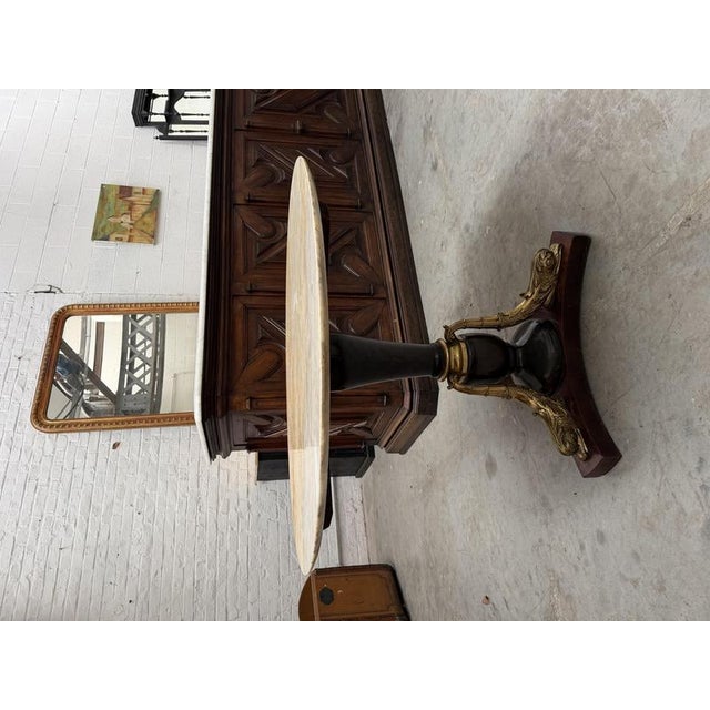 Empire Brass and Onyx Table, 1950s For Sale - Image 4 of 11