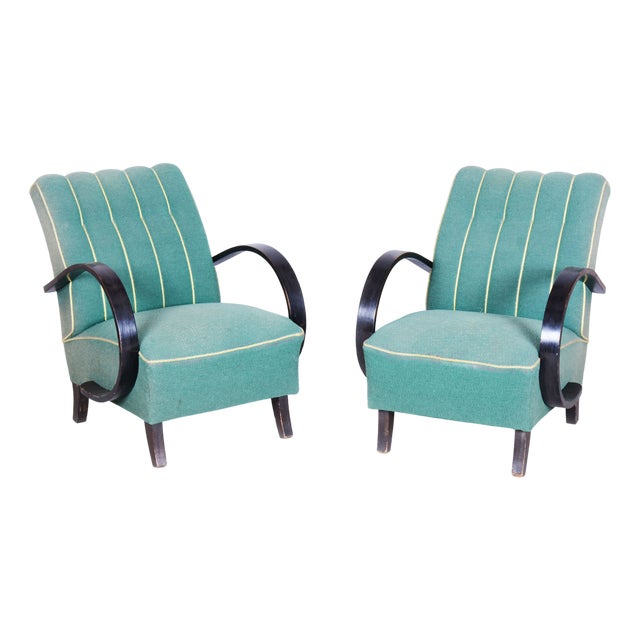 Set of Vintage Art Deco Armchairs by Jindrich Halabala for Up Zavody, 1930s For Sale