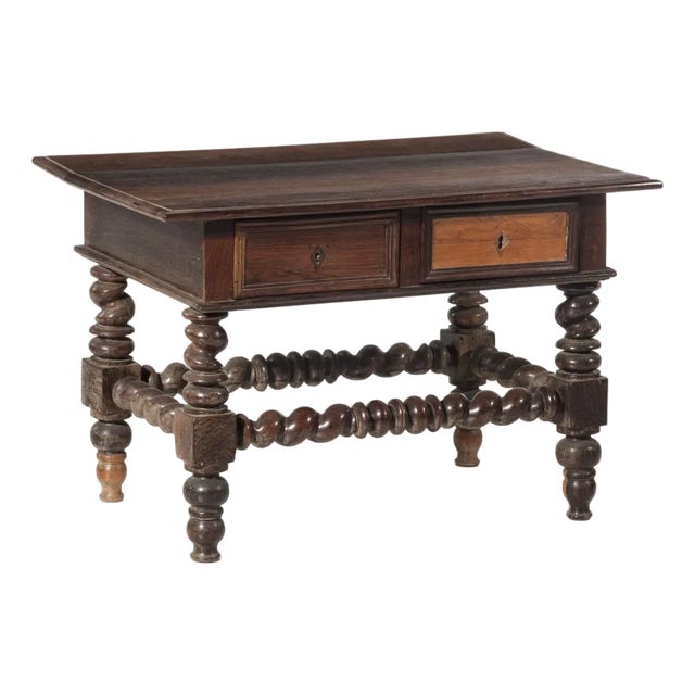 Portuguese Side Table in Carved Rosewood For Sale