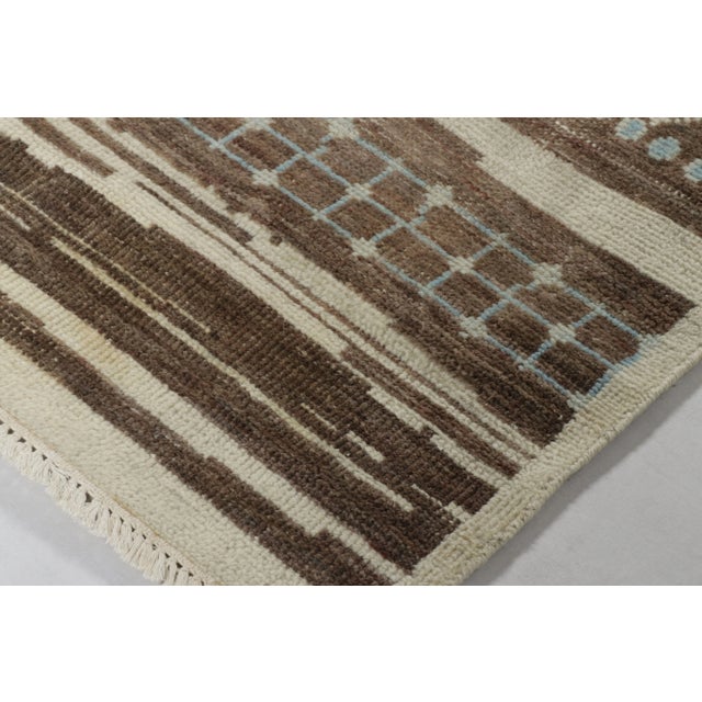 Modern Rug & Kilim’s Moroccan-Inspired Rug, Rich Brown and Cream Primitivist Geometry For Sale - Image 3 of 7