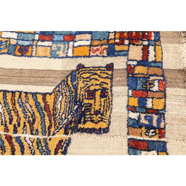 Antique Handwoven Gabbeh Palas Textile Art For Sale - Image 11 of 12