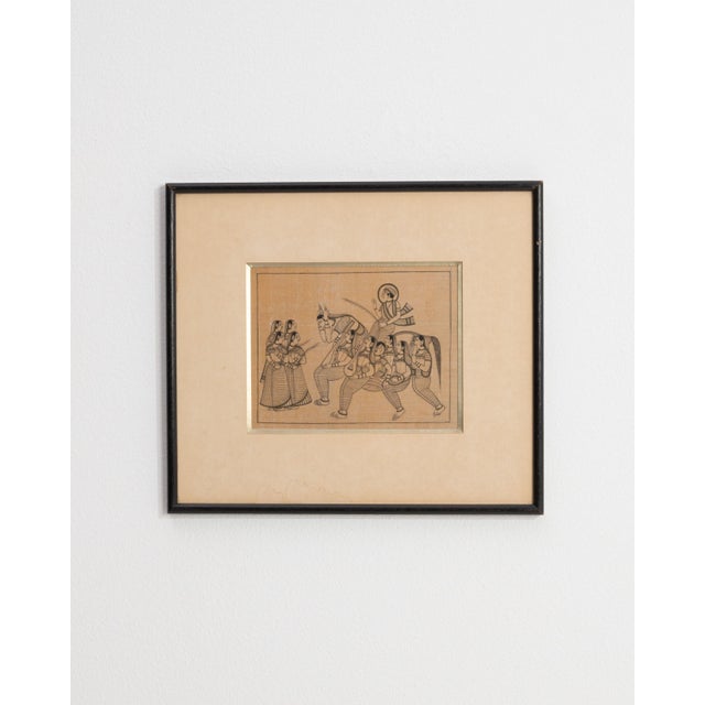 Sienna Mid 20th Century India Sienna Wood Painting For Sale - Image 8 of 15