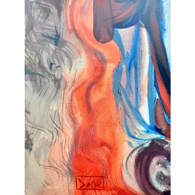 Modern Salvador Dali, La Divine Comédie: Enfer 34, Apparition de Dité, Engraving Plate, 1960 For Sale - Image 3 of 6