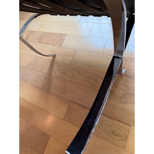 Bauhaus Knoll Barcelona Stool - Black Volo Leather For Sale - Image 3 of 7