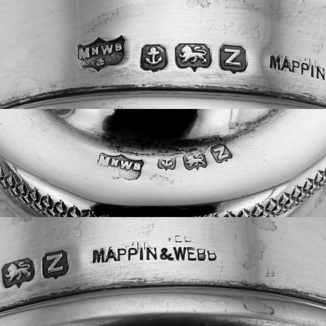 20th Century English Silver & Cut Glass Cocktail Shaker from Mappin & Webb, 1949 For Sale - Image 15 of 16