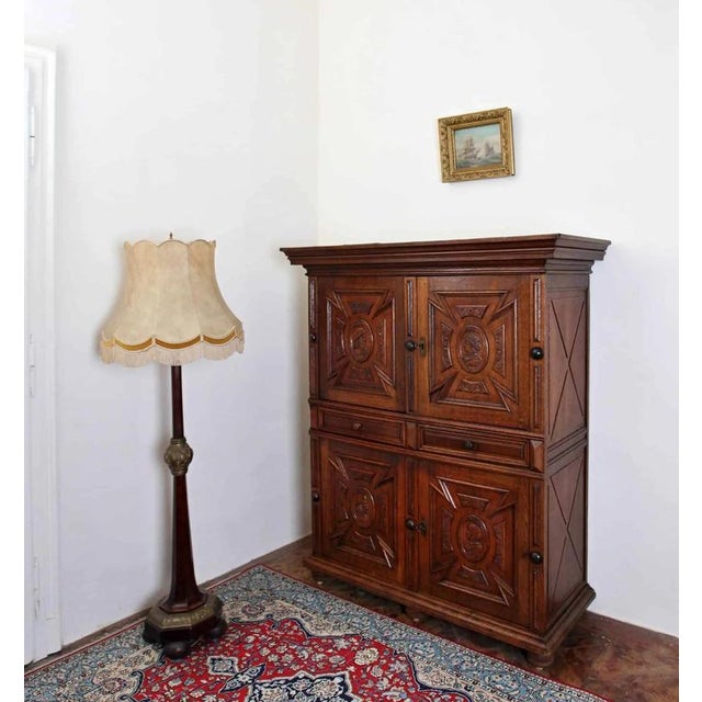 Wood Neo-Renaissance Carved Oak Cabinet For Sale - Image 7 of 7
