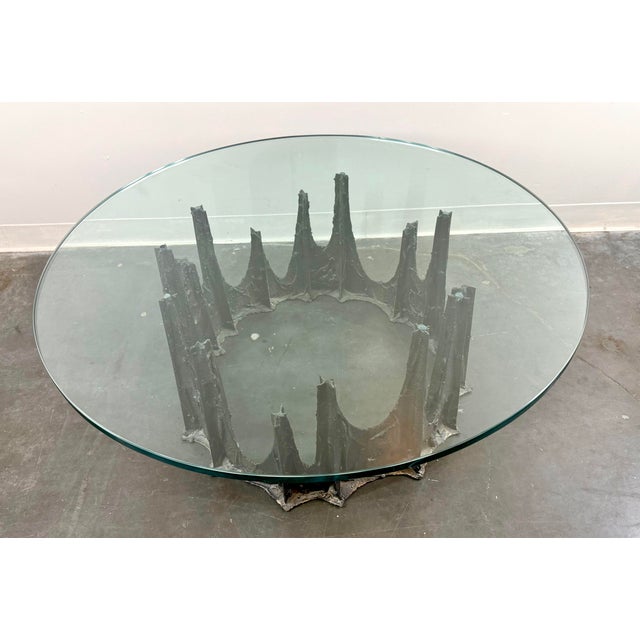 Paul Evans 1960s Paul Evans Sculpted Bronze "Stalagmite" Coffee Table, Signed Brutalist MCM For Sale - Image 4 of 9