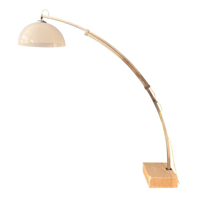 Vintage Space Age Arc Floor Lamp in style of Guzzini For Sale