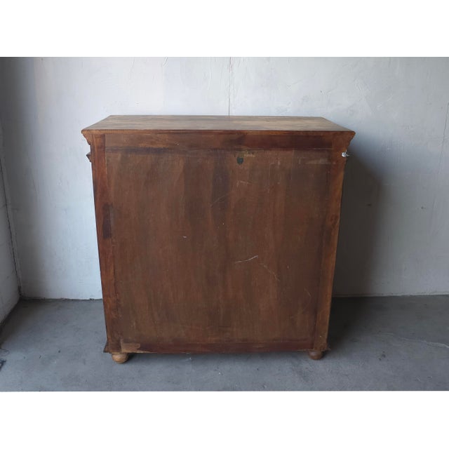 Large Rustic European Dark Wood 5 Drawer Dresser For Sale - Image 9 of 9