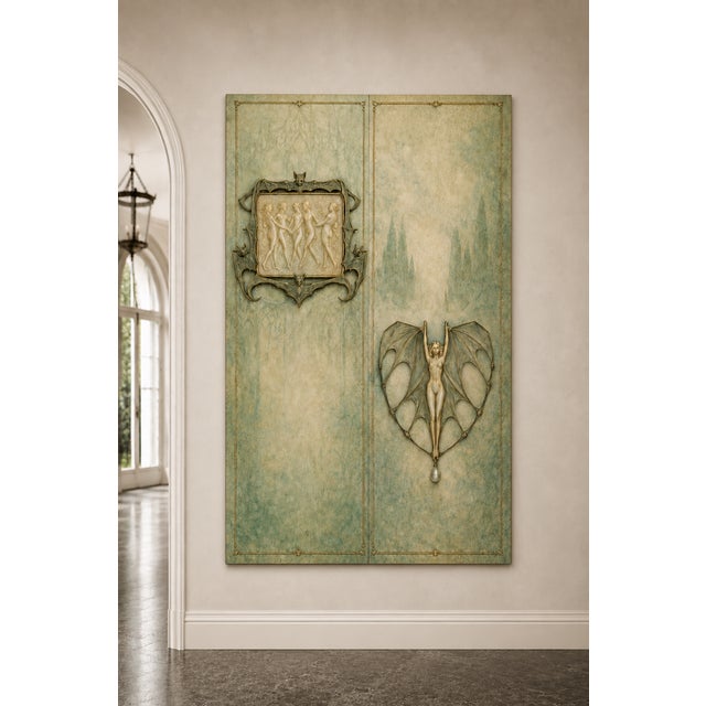 Large Art Nouveau Jewelry Study "Verdigris Oracle" – 40" X 60" Fine Art Print on Brushed Metal For Sale - Image 10 of 10
