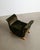 A rare and early swedish mid century modern low tabouret / sewing stool in green original velvet with sculptural wooden...