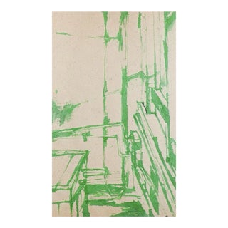 Abstract Drawings 1 Green 1 Gray & Black For Sale