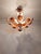 Vintage Italian Porcelain & Amber Brown Murano Glass Flower Chandelier For Sale - Image 4 of 10