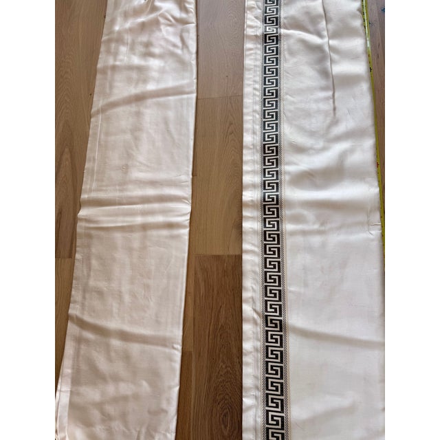 Pair of Ethan Allen Curtains – Cream With Greek Key Border For Sale In Washington DC - Image 6 of 8