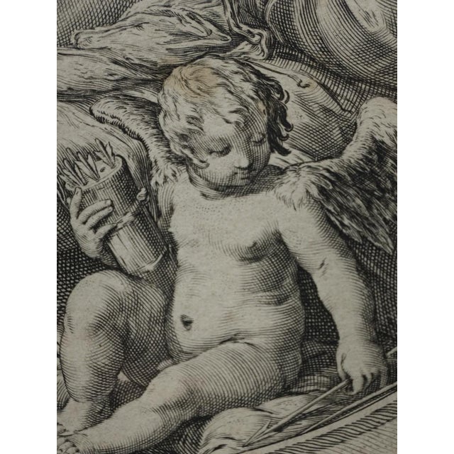 Jan Pietersz Saenredam, Nude Venus & Cupid, 17th Century, Engraving, Framed For Sale - Image 10 of 18