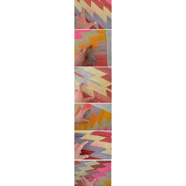 Turkish Handmade Rug Diamond Pattern Vintage Kilim Rug For Sale - Image 17 of 17