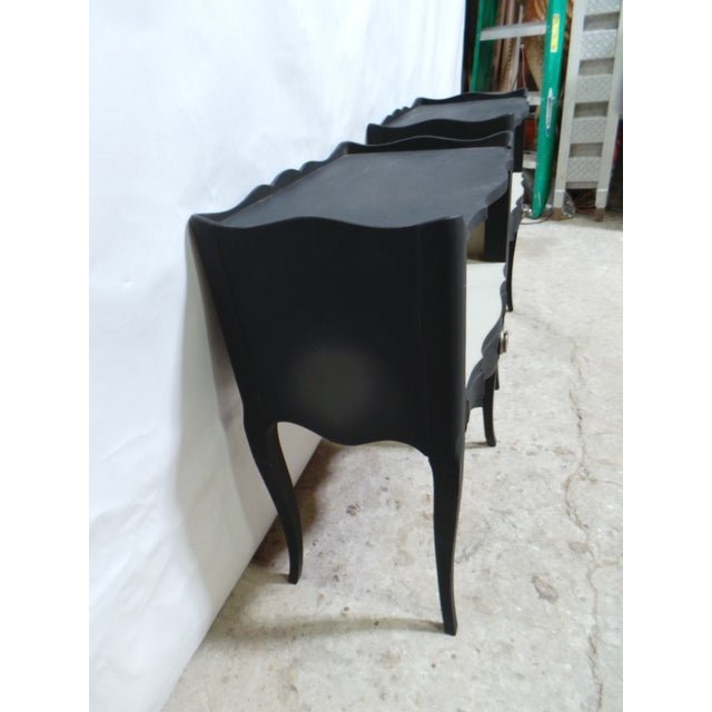 1950s Rococo Style Black Nightstands For Sale - Image 5 of 12