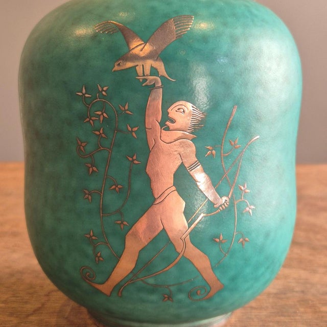 Modern Swedish Stoneware Vase Model Argenta by Wilhelm Kåge, 1949 For Sale - Image 3 of 8